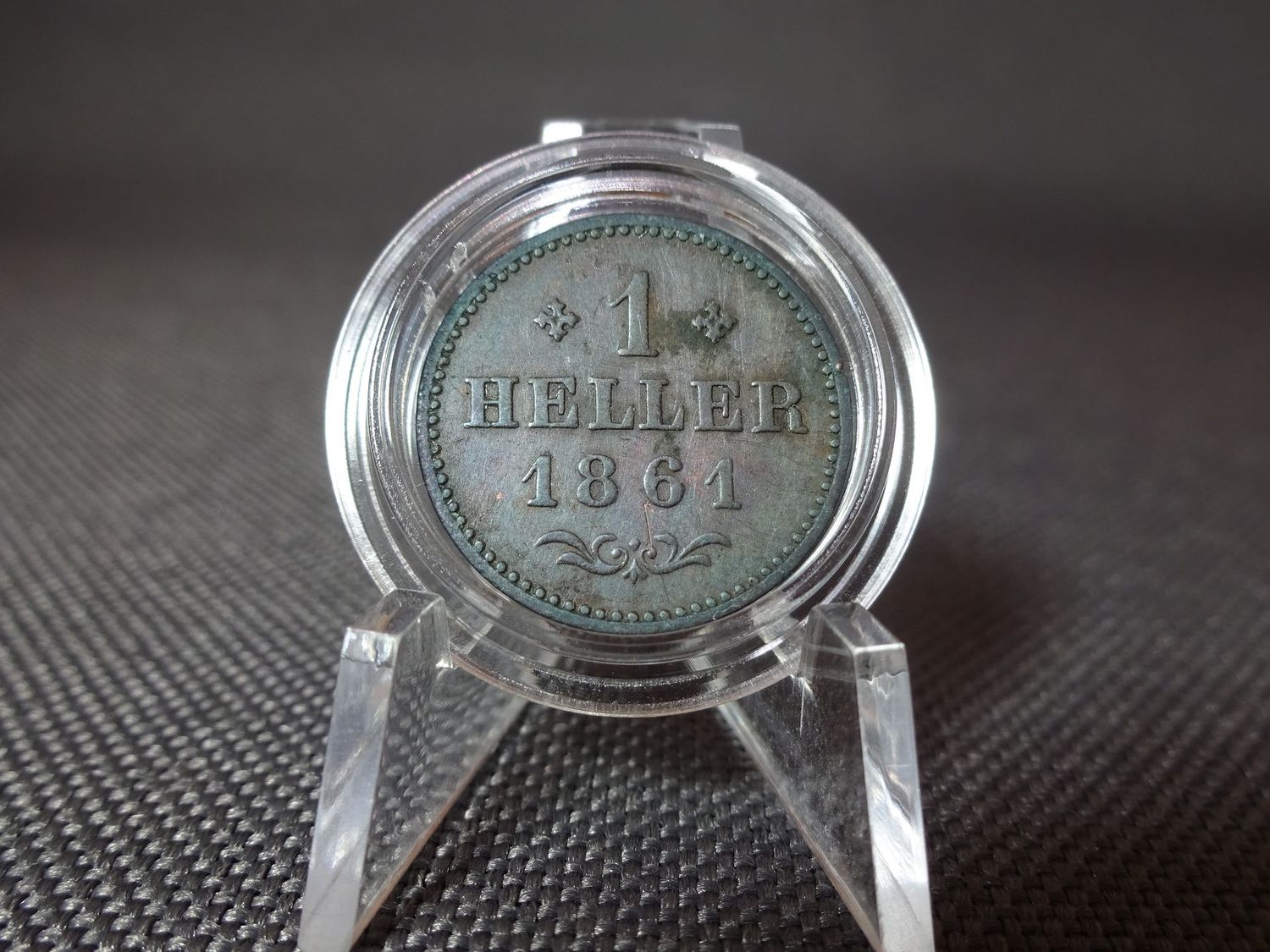 Münze Altdeutschland 1861 1 Heller Freie Stadt Frankfurt Patina