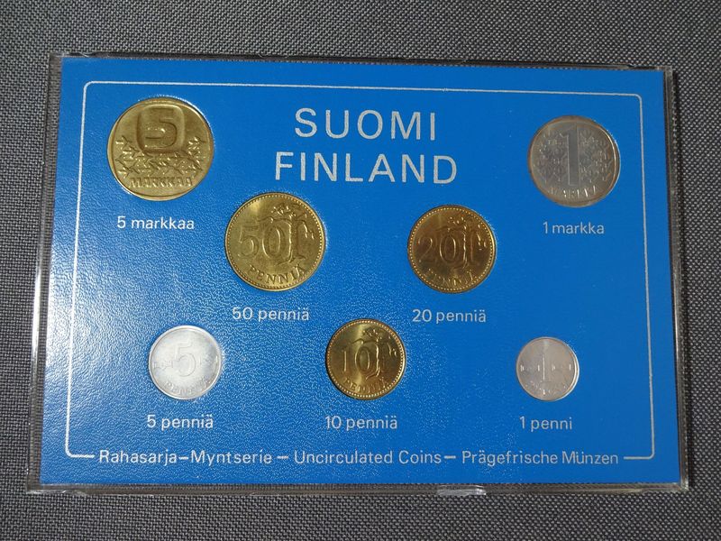 Kursmünzensatz KMS Set Finnland 1979 1 Penni - 5 Markkaa Kursmünzensatz KMS Set Finnland 1979 1 Penni - 5 Markkaa