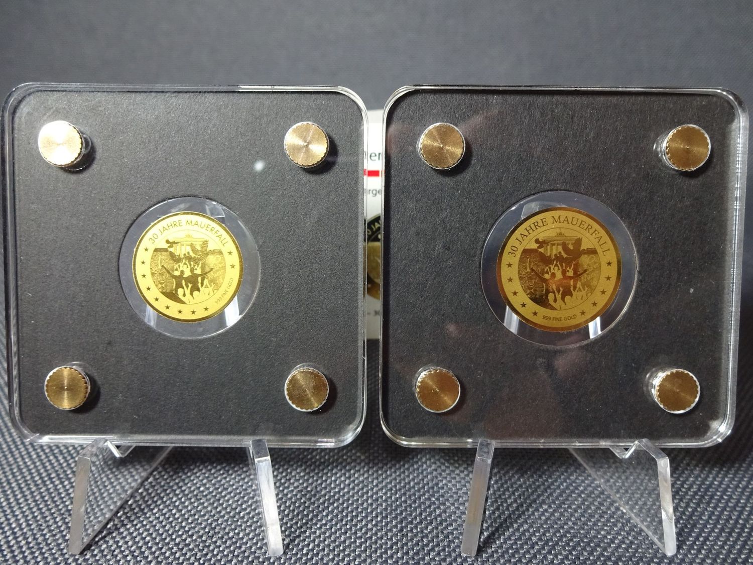 Goldmünzen Set Tschad 2019 2020 30 Jahre Mauerfall Brandenburger Tor 2x 1/500 Oz Unze