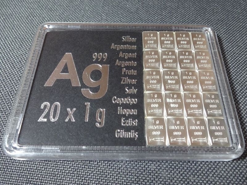 Silberbarren Combibar Valcambi Suisse Tafelbarren 20x 1 g