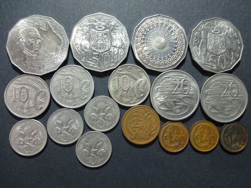 Münzen Set Australien 1968 - 1979 1 - 50 Cents 17x Umlauf- Gedenkmünzen Münzen Set Australien 1968 - 1979 1 - 50 Cents 17x Umlauf- Gedenkmünzen