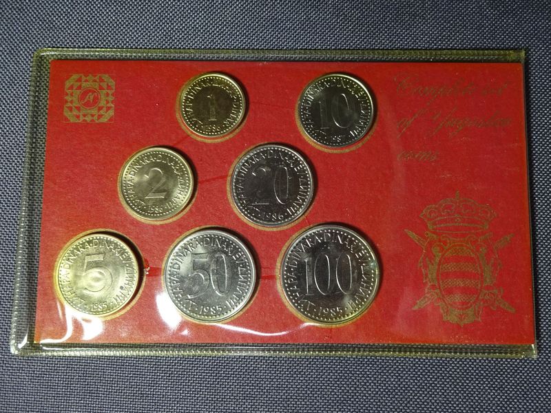Kursmünzensatz KMS Set Jugoslawien 1985 - 1987 1 - 100 Dinar