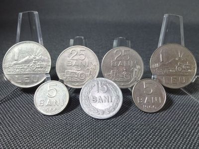 Münzen Set Rumänien 1960 - 1975 5 Bani - 1 Leu Traktor Münzen Set Rumänien 1960 - 1975 5 Bani - 1 Leu Traktor