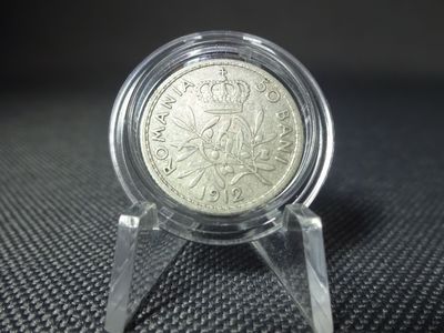Silbermünze Rumänien 1912 50 Bani König Karl Carol I. Königreich Silbermünze Rumänien 1912 50 Bani König Karl Carol I. Königreich