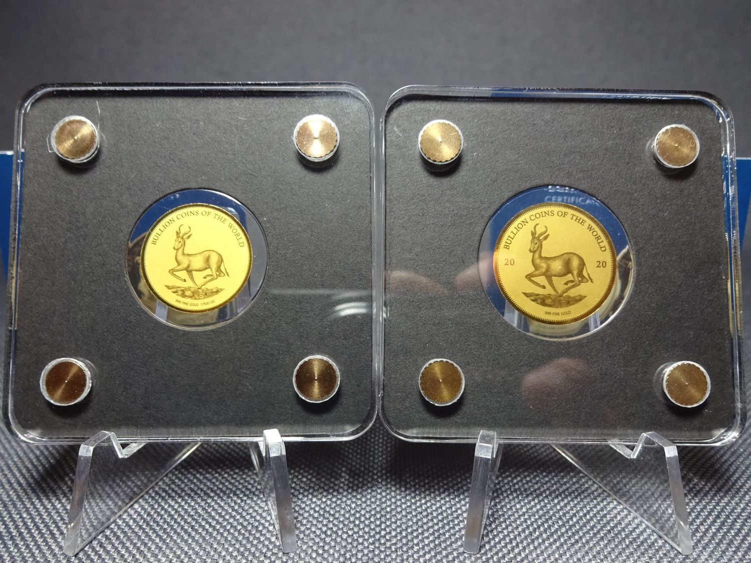 Goldmünzen Set Tschad 2019 & 2020 Springbok Bullion Coins of the World 1/500 Oz Unze