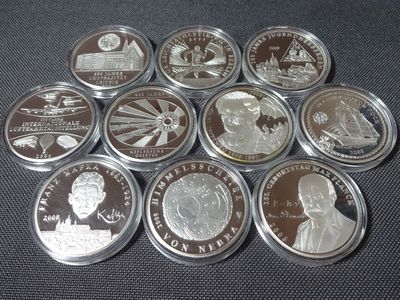 Medaillen Set 2008 2009 Deutschland 10 Euro Sammlermünzen Versilbert PP Proof Medaillen Set 2008 2009 Deutschland 10 Euro Sammlermünzen Versilbert PP Proof