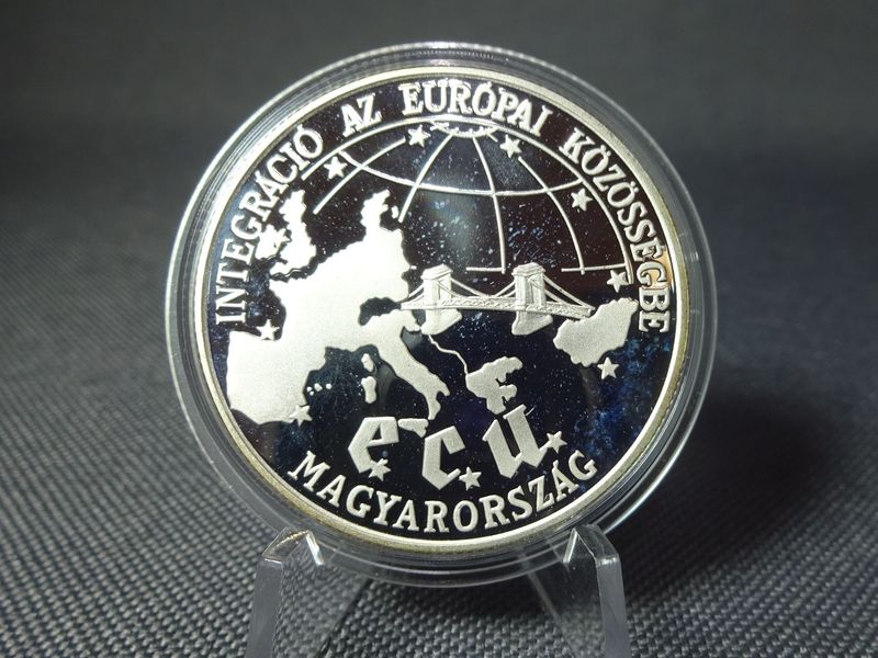 Silbermünze Ungarn 1993 500 Forint ECU Magyar Integration EU PP Proof
