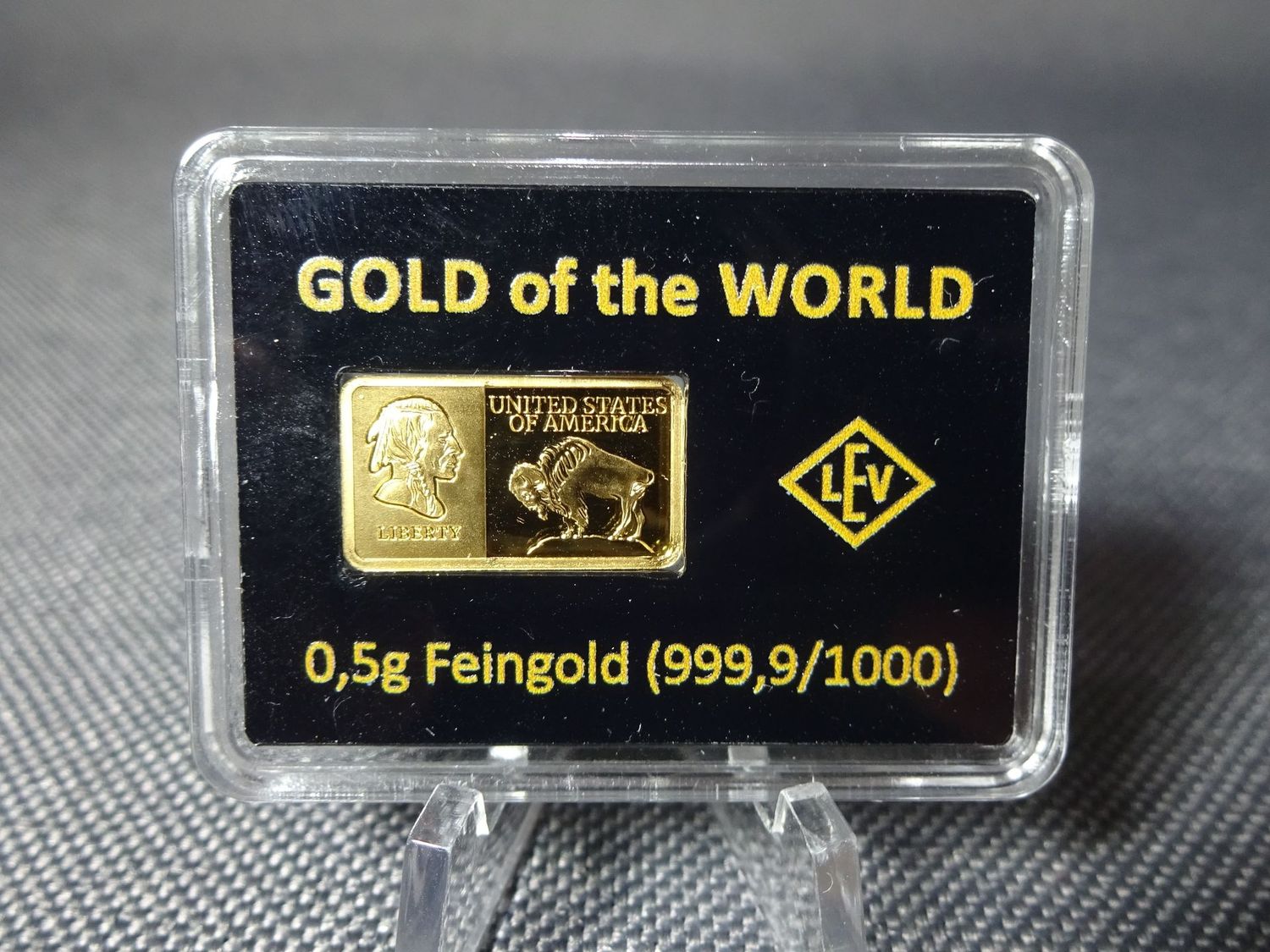 Goldbarren USA American Buffalo Indianer Gold of the World 0,5 g
