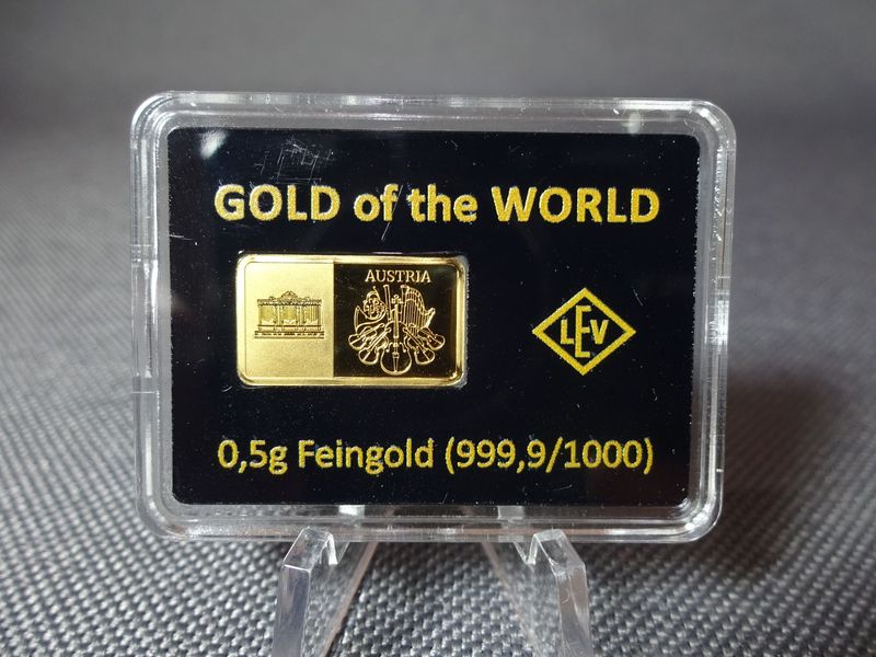 Goldbarren Österreich Wiener Philharmoniker Gold of the World 0,5 g