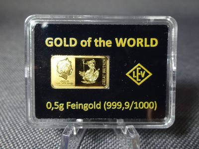 Goldbarren England Britannia Gold of the World 0,5 g