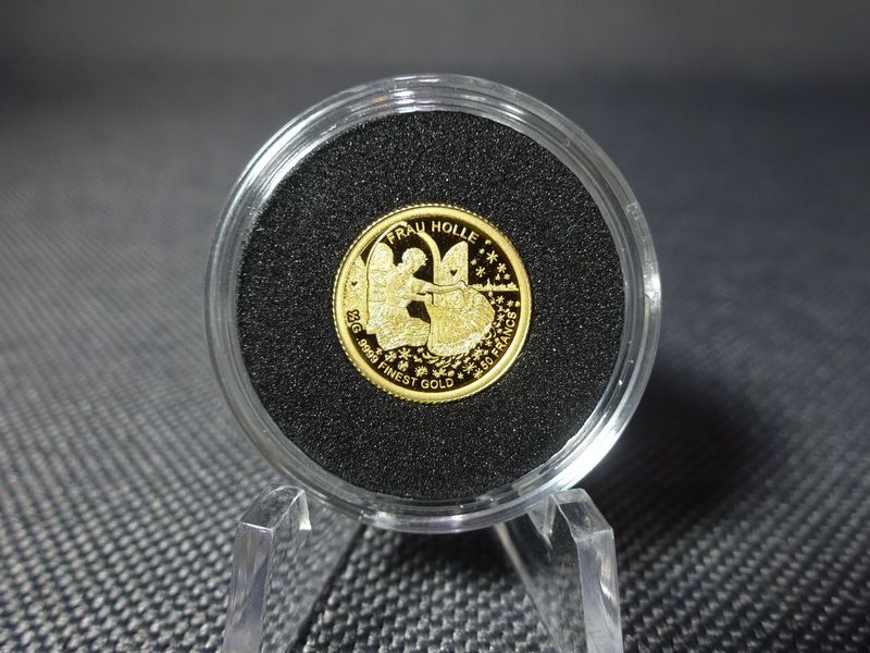 Goldmünze Burundi 2019 50 Francs Frau Holle Märchen PP Proof 0,5 g