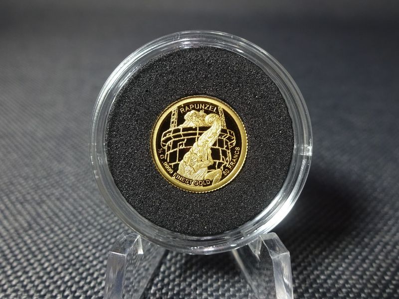 Goldmünze Burundi 2019 50 Francs Rapunzel Märchen PP Proof 0,5 g