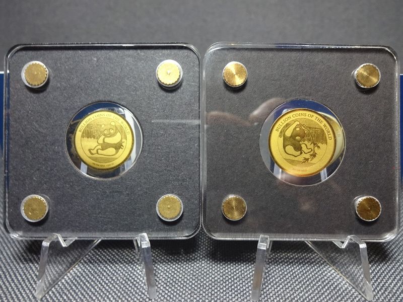 Goldmünzen Set Tschad 2019 & 2020 China Panda Bullion Coins of the World 1/500 Oz Unze