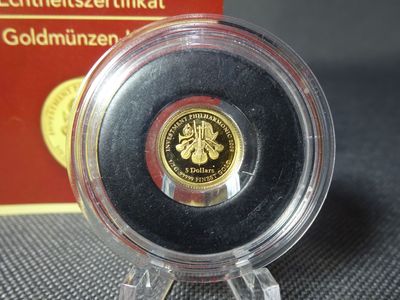 Goldmünze Nauru 2009 5 Dollars Philharmoniker PP Proof 0,5 g