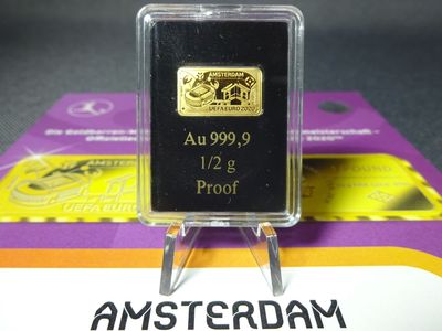 Goldbarren Gibraltar 2020 1 Pound UEFA Fussball EM Stadion Amsterdam Münzbarren Proof 0,5 g Goldbarren Gibraltar 2020 1 Pound UEFA Fussball EM Stadion Amsterdam Münzbarren Proof 0,5 g