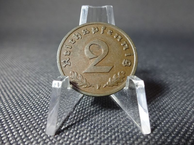 Münze Drittes Reich 1937 F 2 Reichspfennig Stuttgart