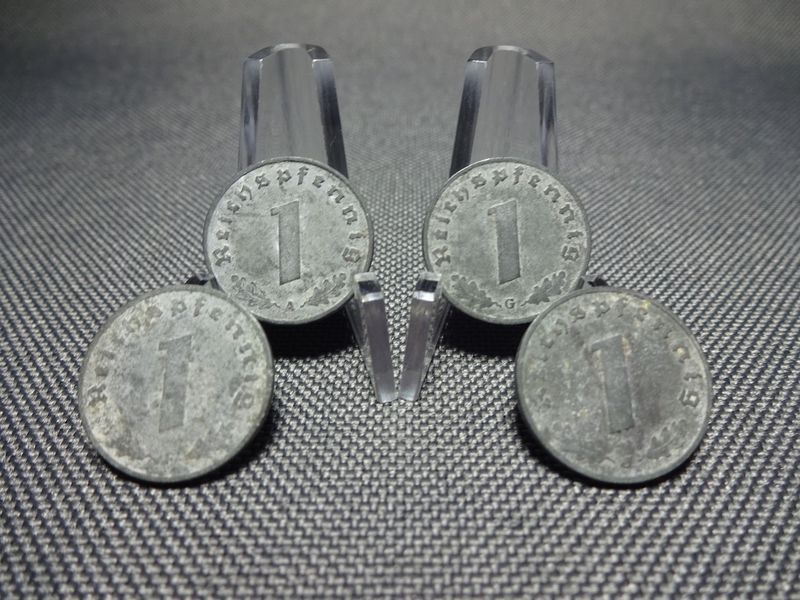 Münzen-Set Drittes Reich 1942 A F G J 4x 1 Reichspfennig