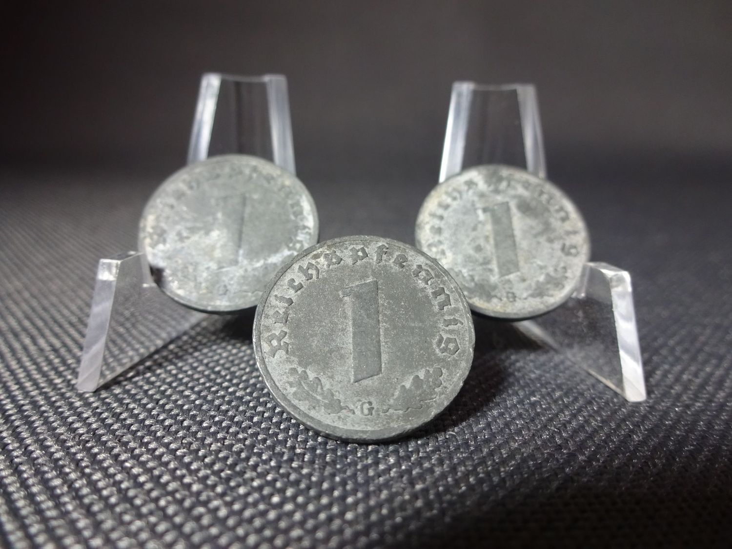 Münzen-Set Drittes Reich 1940 1942 1944 G 1 Reichspfennig Karlsruhe