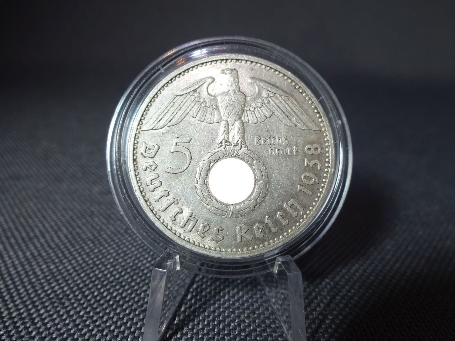 Silbermünze Drittes Reich 1938 G 5 Reichsmark Karlsruhe Hindenburg