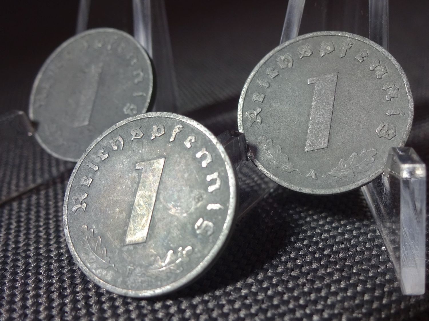 Münzen-Set Drittes Reich 1940 B 1941 A 1942 F 3x 1 Reichspfennig