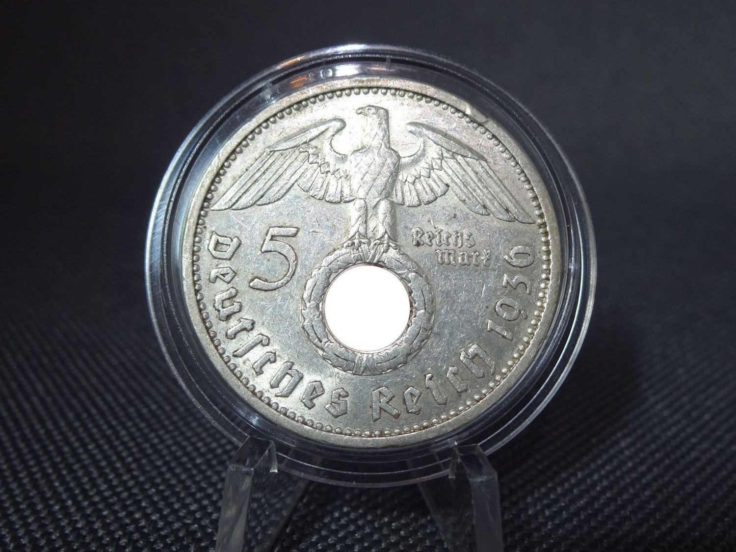 Silbermünze Drittes Reich 1936 E 5 Reichsmark Muldenhütten Hindenburg