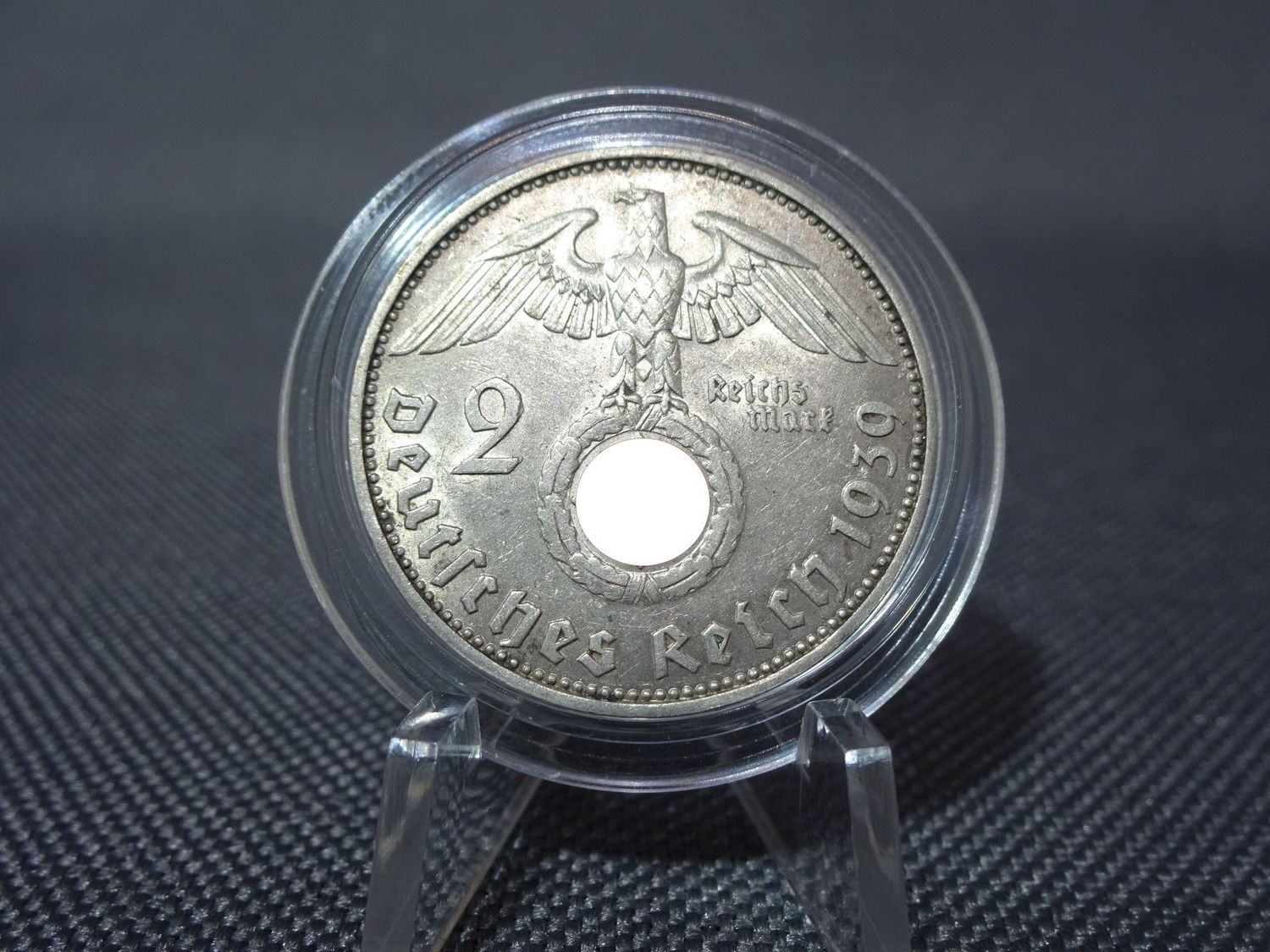 Silbermünze Drittes Reich 1939 J 2 Reichsmark Hamburg Hindenburg