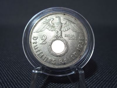 Silbermünze Drittes Reich 1938 B 2 Reichsmark Wien Hindenburg Silbermünze Drittes Reich 1938 B 2 Reichsmark Wien Hindenburg
