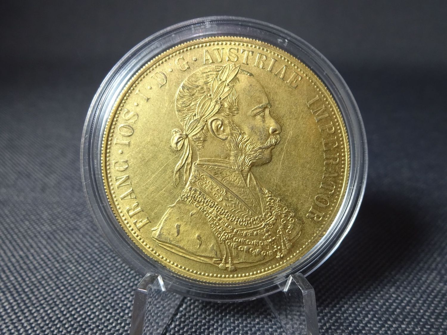 Goldmünze Replikat 1915 Österreich 4 Dukaten Gold Kaiser Franz Vergoldet