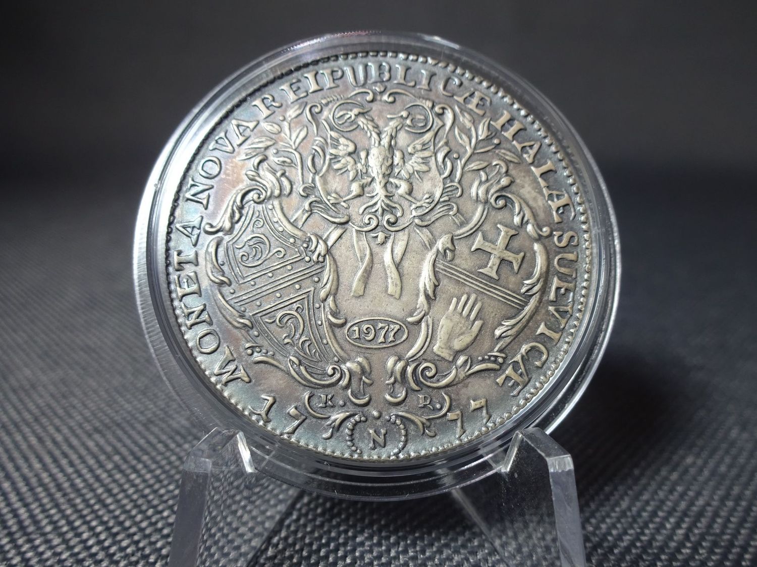 Silbermedaille Replikat 1977 1777 Taler Schwäbisch Hall Joseph II. Nürnberg Patina Nachprägung Silbermedaille Replikat 1977 1777 Taler Schwäbisch Hall Joseph II. Nürnberg Patina Nachprägung