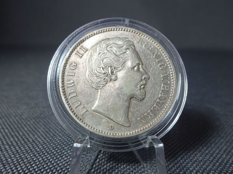Silbermünze Deutsches Kaiserreich 1876 D 2 Mark König Ludwig II. Bayern Silbermünze Deutsches Kaiserreich 1876 D 2 Mark König Ludwig II. Bayern