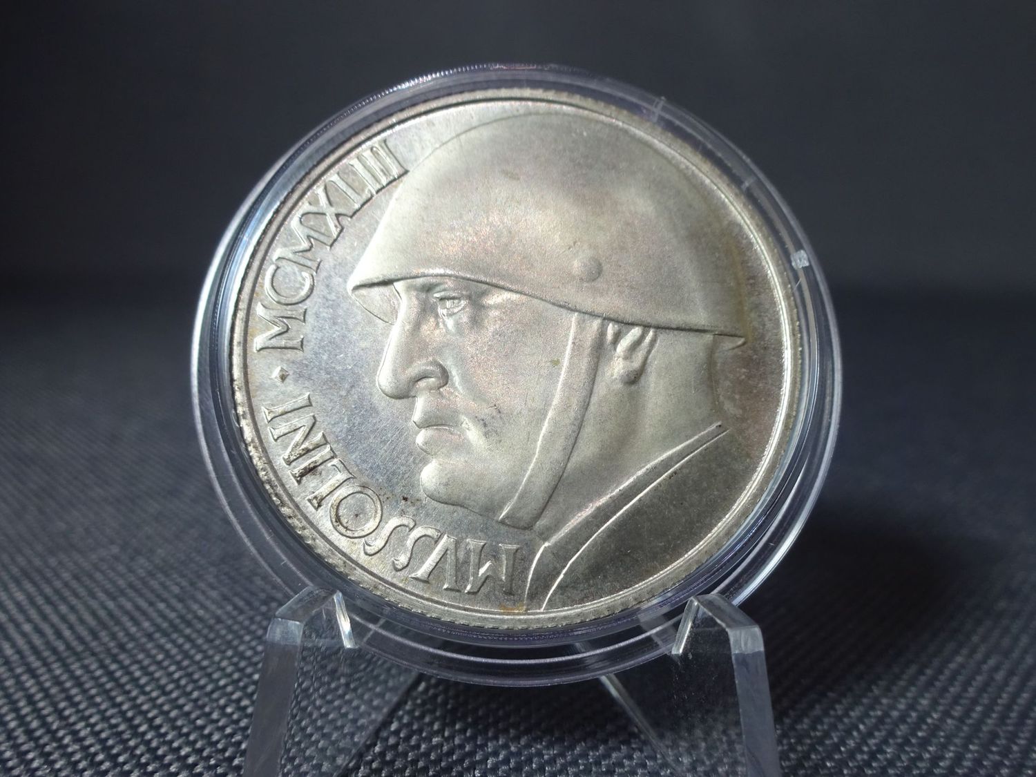Münze Italien 1928 20 Lire Mussolini Spätere Prägung 1970er