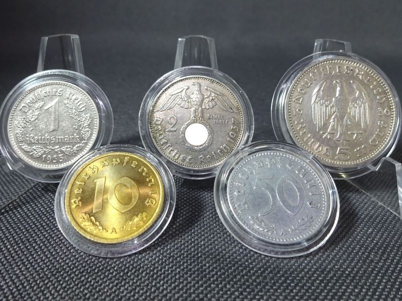 Silbermünzen Set Drittes Reich 1935 1936 1937 1939 1940 10 50 Reichspfennig 1 2 5 Reichsmark A Berlin