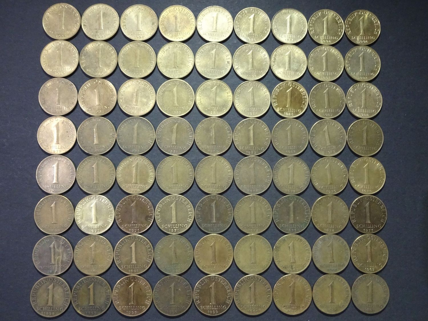 Münzen Set Österreich 1959 - 1996 1 Schilling