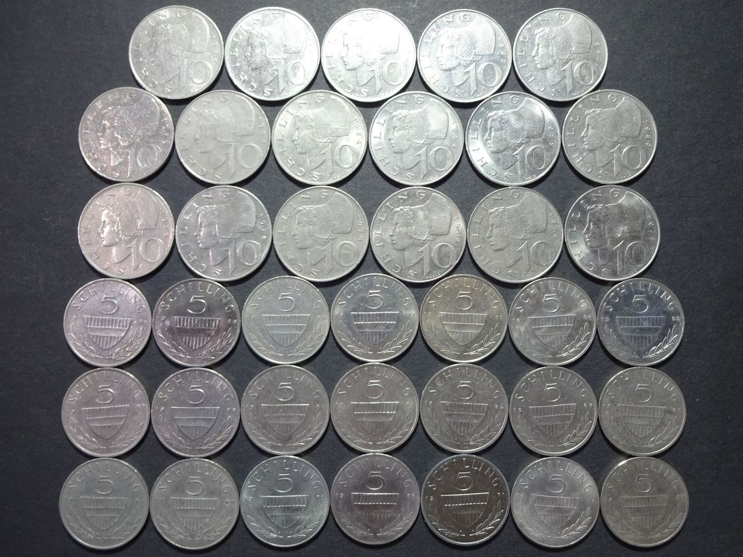 Münzen-Set Österreich 1969 - 1997 5 & 10 Schilling