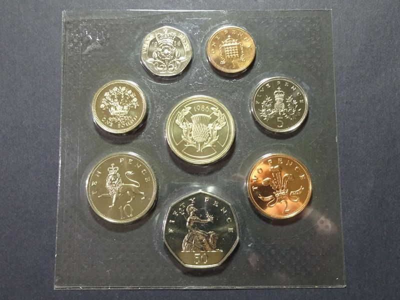 Kursmünzensatz KMS Set England 1986 1 Penny - 2 Pounds Pfund Kursmünzensatz KMS Set England 1986 1 Penny - 2 Pounds Pfund