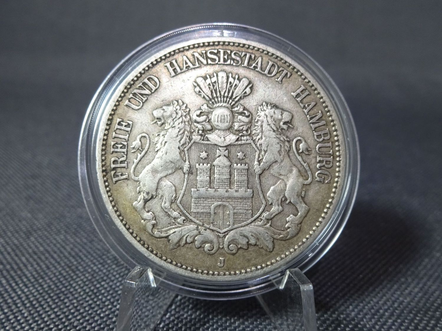 Silbermünze Deutsches Kaiserreich 1893 J 5 Mark Frei und Hansestadt Hamburg Patina Silbermünze Deutsches Kaiserreich 1893 J 5 Mark Frei und Hansestadt Hamburg Patina
