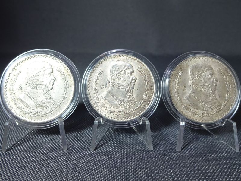 Silbermünzen Set Mexiko 1962 1963 1964 1 Un Peso