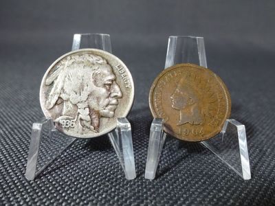 Münzen Set USA 1904 1936 1 & 5 Cents Indian Head Buffalo Nickel Liberty