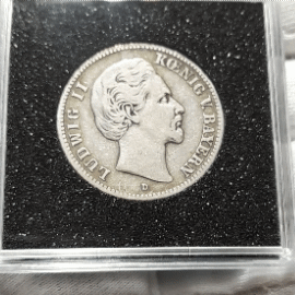 Silbermünze Deutsches Kaiserreich 2 Mark 1876 König Ludwig II Bayern Fehlprägung Stempeldrehung