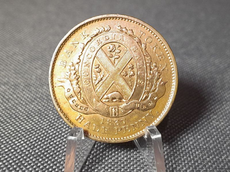 Münze Kanada 1837 1/2 Penny Un Sou Provinz Quebec Niederkanada
