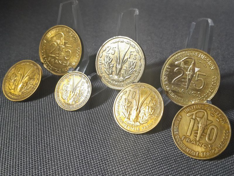 Münzen Set Französisch Westafrika Togo 1956 1957 5 10 25 Francs Erhaltung!