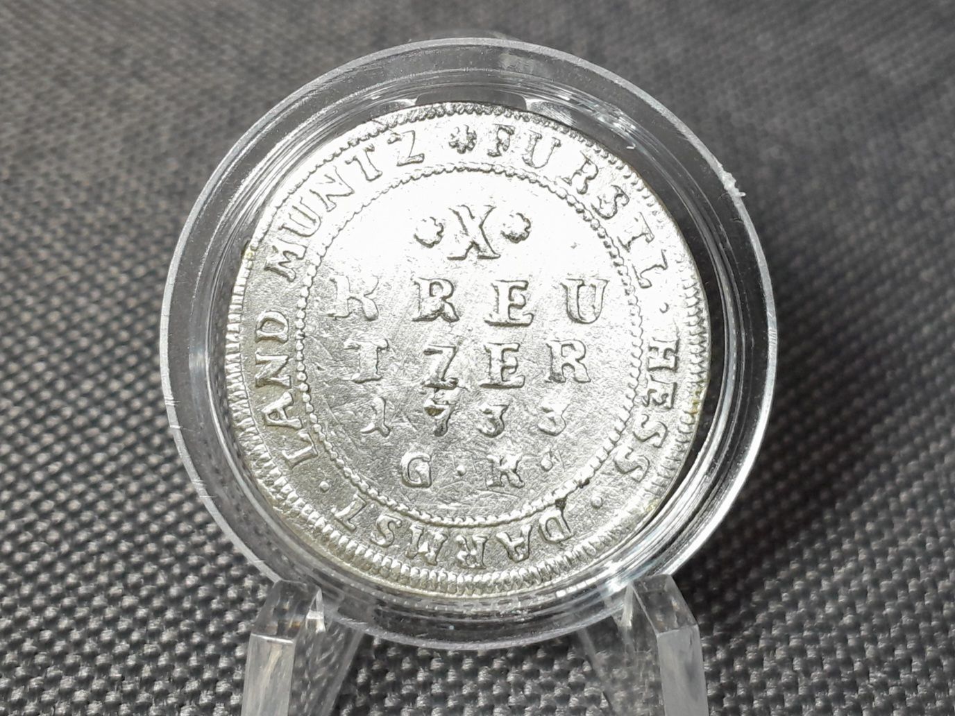 Silbermünze 1733 X 10 Kreuzer Altdeutschland Landgrafschaft Hessen Darmstadt Ernst Ludwig