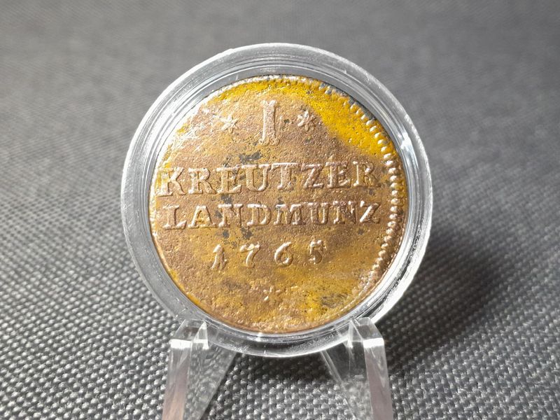 Münze Altdeutschland 1765 1 Kreuzer Bistum Speyer Franz Christoph Freiherr von Hutten zu Stolzenberg