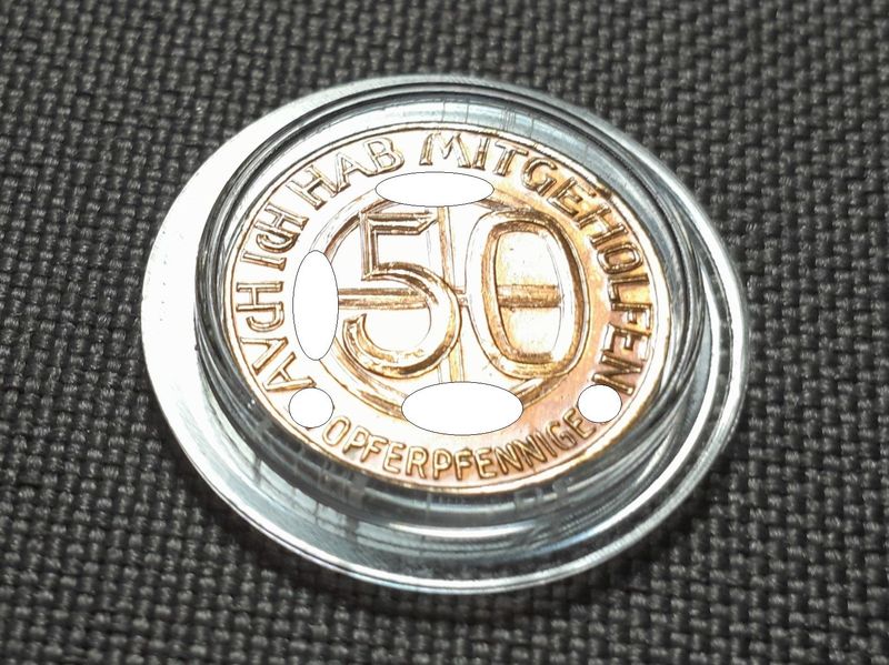 Token Jeton Drittes Reich 50 Opferpfennige Adolf Hitler Spende Mitgeholfen Wertmarke Erhaltung!!!