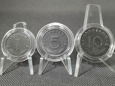 Münzen Set Drittes Reich 1942 1943 1944 D F 1 5 10 Reichspfennig München Stuttgart Erhaltung!!!