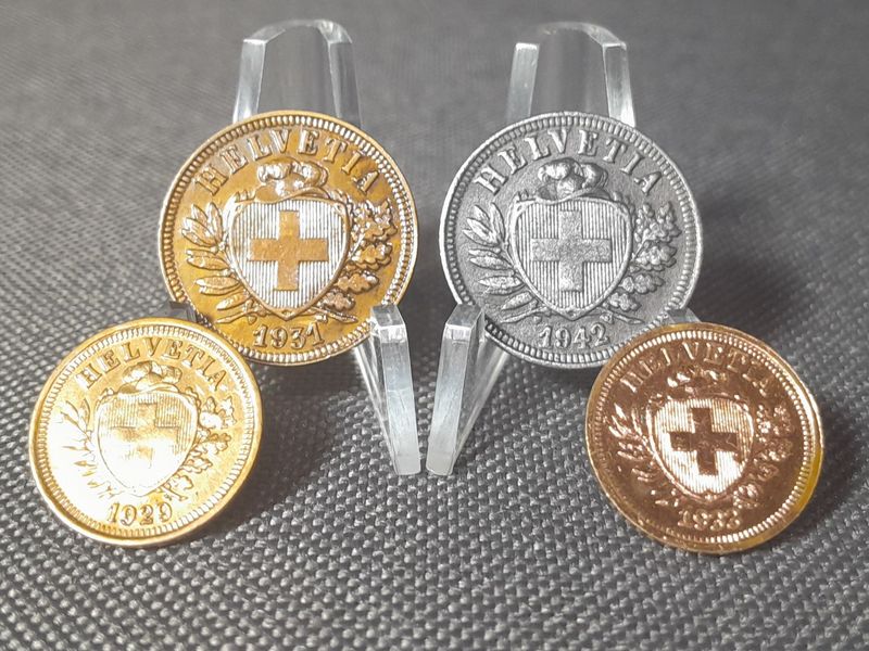 Münzen Set Schweiz 1929 1931 1933 1942 1 2 Rappen Helvetia Patina Erhaltung!