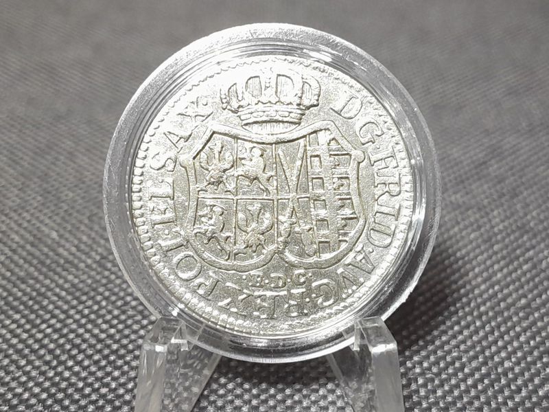 Silbermünze 1763 EDC 1/12 Taler Altdeutschland August III. Kurfürstentum Sachsen Erhaltung