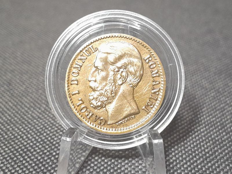 Münze Rumänien 1879 2 Bani König Karl Carol I. Königreich Erhaltung!