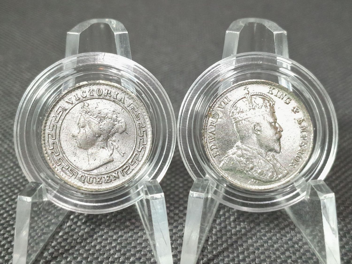 Silbermünzen Set Ceylon Sri Lanka 1893 1908 10 Cents Victoria Edward VII.