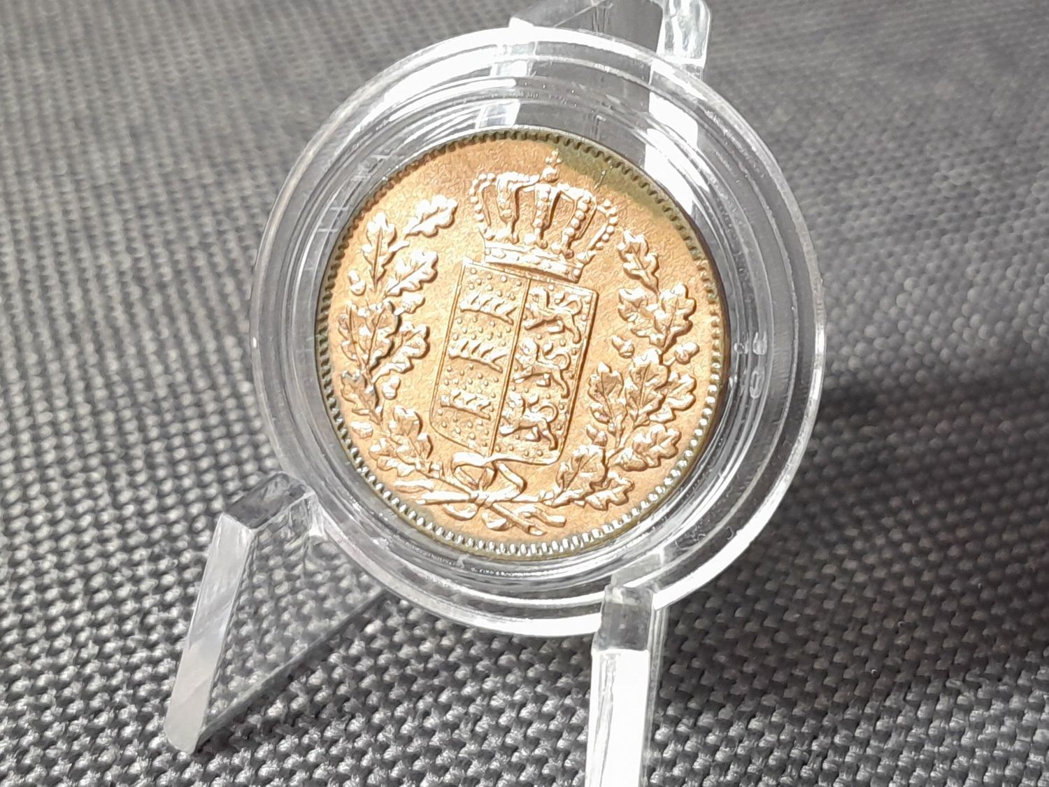 Münze Altdeutschland 1854 1/2 Kreuzer Königreich Württemberg Patina Erhaltung